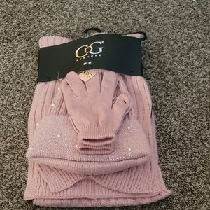 C.C New York Pink Gloves & Mittens Set